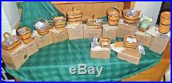 NEW Set of 12 LONGABERGER Collectors Club Miniature Baskets +Boxes, COAs, Liners