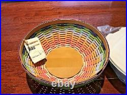 NEW withtags 2010 Set/3 Longaberger Summertime Stripe Buffet Baskets withlidded PPs
