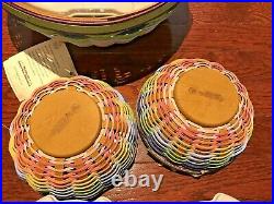 NEW withtags 2010 Set/3 Longaberger Summertime Stripe Buffet Baskets withlidded PPs