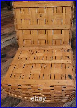 NICE Longaberger Tapered Paper Tray/ Medium Bin Basket & Stand 5 Piece Set