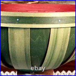 NWT 2013 Longaberger XL Watermelon Bowl Basket Combo Green Rind Red Center Seeds