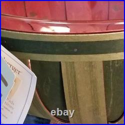 NWT 2013 Longaberger XL Watermelon Bowl Basket Combo Green Rind Red Center Seeds