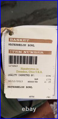 NWT 2013 Longaberger XL Watermelon Bowl Basket Combo Green Rind Red Center Seeds