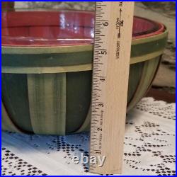 NWT 2013 Longaberger XL Watermelon Bowl Basket Combo Green Rind Red Center Seeds