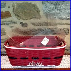 NWT 2013 Longerberger Santa's Belly Lg Laundry Basket Belt Buckle Christmas Gift