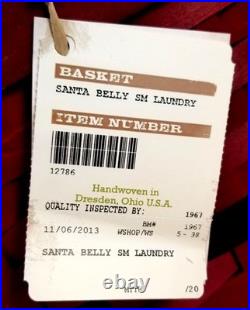 NWT 2013 Longerberger Santa's Belly Lg Laundry Basket Belt Buckle Christmas Gift