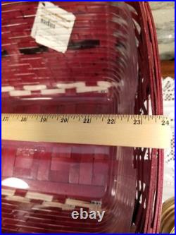 NWT 2013 Longerberger Santa's Belly Lg Laundry Basket Belt Buckle Christmas Gift