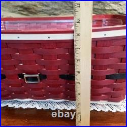 NWT 2013 Longerberger Santa's Belly Lg Laundry Basket Belt Buckle Christmas Gift