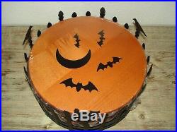 NWT Longaberger Halloween Trick or Treat Basket Set Wrought Iron Holder Bat Moon