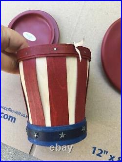 NWT RARE LONGABERGER UNCLE SAM'S HAT BASKET With PROTECTOR & RESIN TOP & BOTTOM
