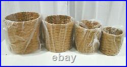 New 2003 LONGABERGER CANISTER SET COMPLETE WITH PROTECTORS LIDS Paprika Liners