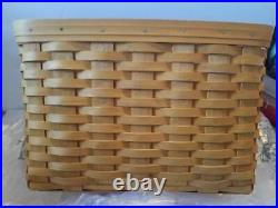 New 2003 LONGABERGER NEWSPAPER basket divided protector set CLASSIC stain USA