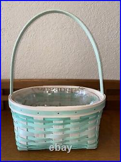 New 2021 Longaberger Large Jadeite Easter Basket Set With Protector