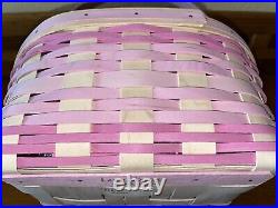 New 2021 Longaberger Large Pink Easter Basket Set With Protector