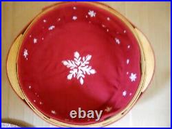 New Longaberger 2010 Christmas Collection Red Falling Snow Basket Set withLid