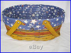 OVAL MARKET Basket set With LID Patriotic American Celebration Longaberger NEW