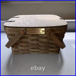 RARE 1982 Longaberger OLD OAKLidded Picnic Basket NUMBERED