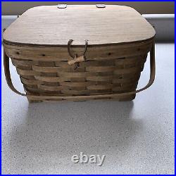 RARE 1982 Longaberger OLD OAKLidded Picnic Basket NUMBERED