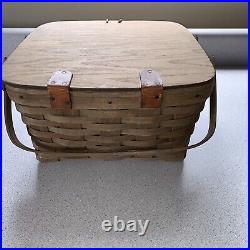 RARE 1982 Longaberger OLD OAKLidded Picnic Basket NUMBERED