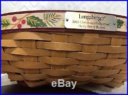 RARE Christmas Longaberger HOLLY BERRY TRIO Basket SETLarge-Medium & Little