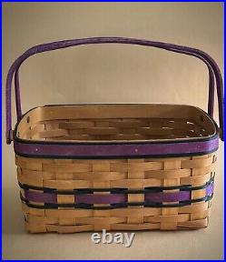 RARE Longaberger 2009 Lunch Box Basket Purple/ Black (12 x 8.5)