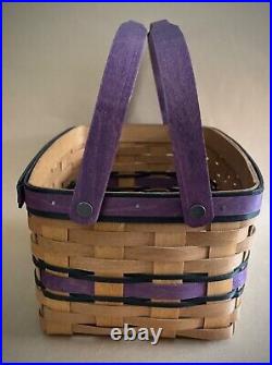 RARE Longaberger 2009 Lunch Box Basket Purple/ Black (12 x 8.5)