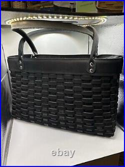 RARE Longaberger Black Winslow Basket Tote Purse 1278296 Career Tote