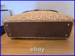 RARE Longaberger CAREER Basket Tote Purse Handbag Brown Leather Zipper Shoulder RARE Longaberger CAREER Basket Tote Purse Handbag Brown Leather Zipper Shoulder