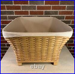 RARE Longaberger Hostess Housekeeper Basket With Liner & Protector Large Combo