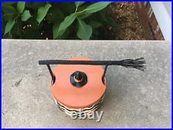 RARE Longaberger Wicked Witch Basket withMetal Broom, Protector and Lid withHat Knob