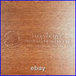 RARE NWT Longaberger XL Beverage Basket Liner Wrought Iron Stand Leather Handles