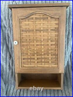 RARE vintage wall medicine storage cabinet LONGABERGER made in USA woven basket