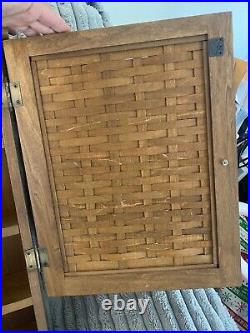 RARE vintage wall medicine storage cabinet LONGABERGER made in USA woven basket