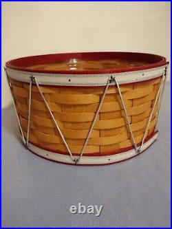 Rare 13 Longaberger 2012 Holiday Hostess Drum Basket With Protector Never Used Rare 13 Longaberger 2012 Holiday Hostess Drum Basket With Protector Never Used