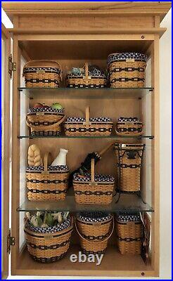 Rare Bonus Items! Longaberger Miniature CC Basket Set & Display Cabinet