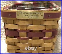 Rare! Limited Edition Longaberger Perfect Attendance Basket Set 10 1994-2003