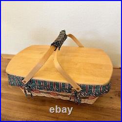 Rare Longaberger 1996 Yuletide Treasures withRed Weave(#18619) Basket