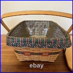 Rare Longaberger 1996 Yuletide Treasures withRed Weave(#18619) Basket