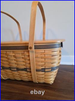 Rare Longaberger 1999 Large Chest Basket Set, protector, Wood lid Excellent Rare Longaberger 1999 Large Chest Basket Set, protector, Wood lid Excellent