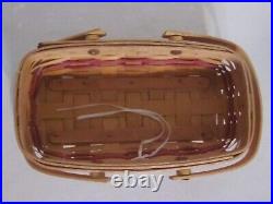 Rare Longaberger CC Mini May Miniature Rose Basket + Liner + Prot. + Tie On