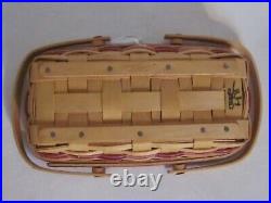 Rare Longaberger CC Mini May Miniature Rose Basket + Liner + Prot. + Tie On