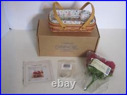 Rare Longaberger CC Mini May Miniature Rose Basket + Prot + Flowers + Tie On Rare Longaberger CC Mini May Miniature Rose Basket + Prot + Flowers + Tie On