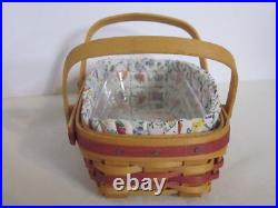 Rare Longaberger CC Mini May Miniature Rose Basket + Prot + Flowers + Tie On Rare Longaberger CC Mini May Miniature Rose Basket + Prot + Flowers + Tie On