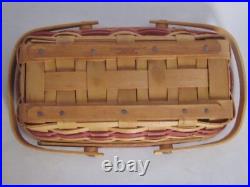 Rare Longaberger CC Mini May Miniature Rose Basket + Prot + Flowers + Tie On Rare Longaberger CC Mini May Miniature Rose Basket + Prot + Flowers + Tie On
