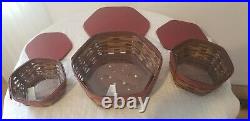 Rare Longaberger Red Stackable baskets Set