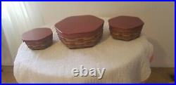 Rare Longaberger Red Stackable baskets Set