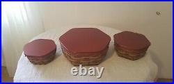 Rare Longaberger Red Stackable baskets Set