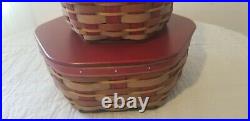 Rare Longaberger Red Stackable baskets Set