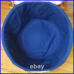 Rare Longaberger XL Work-A-Round Basket Combo Blue Fabric and Protector Liners