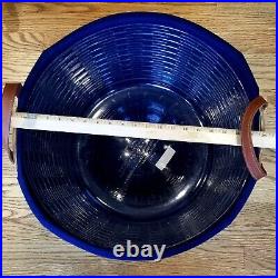 Rare Longaberger XL Work-A-Round Basket Combo Blue Fabric and Protector Liners